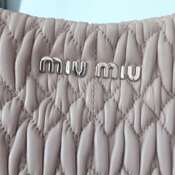 Miu Miu Nappa Matelasse Swarovski Crystal Tote Cammeo EUC - Picture 8 of 16